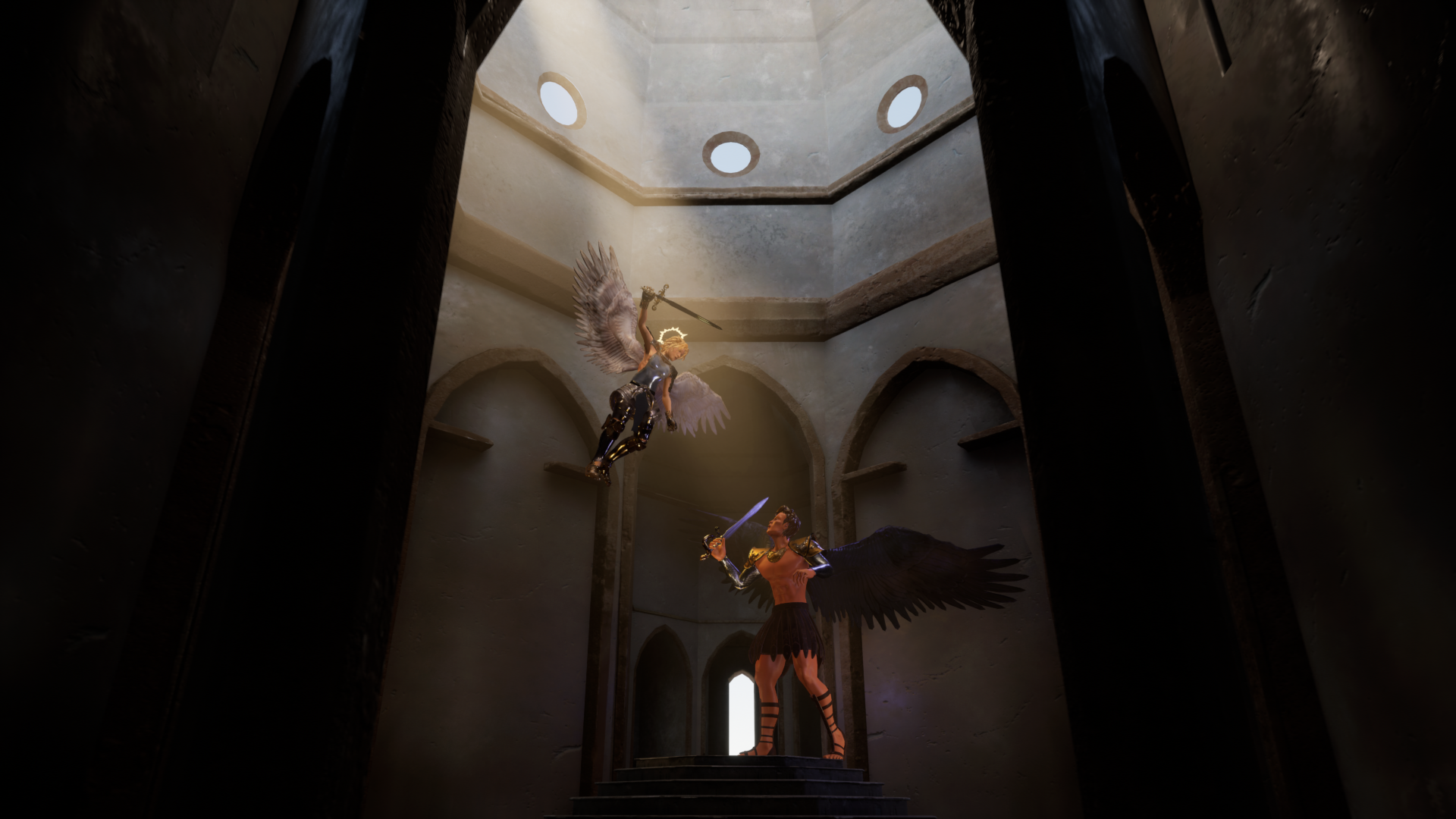 Mythological Narrative in CG Modeling: Archangel Michael vs Satan